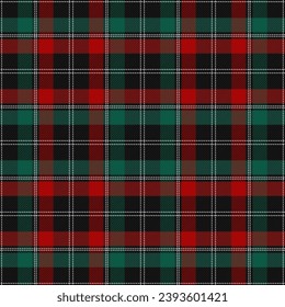 Christmas and new year tartan plaid. Scottish pattern in black and white cage. Scottish cage. Traditional Scottish checkered background. Seamless fabric texture. Vector illustration