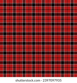 Christmas and new year tartan plaid. Scottish pattern in black and white cage. Scottish cage. Traditional Scottish checkered background. Seamless fabric texture. Vector illustration