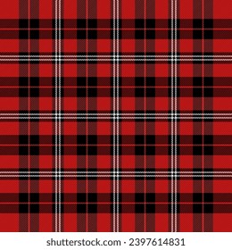 Christmas and new year tartan plaid. Scottish pattern in black and white cage. Scottish cage. Traditional Scottish checkered background. Seamless fabric texture. Vector illustration