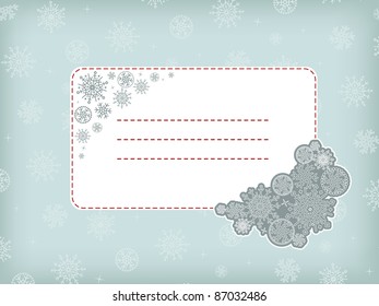 Christmas (New Year) template frame  with snowflake.