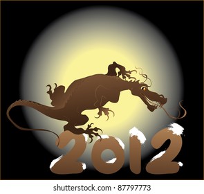 Christmas New Year (the dragon vector background)