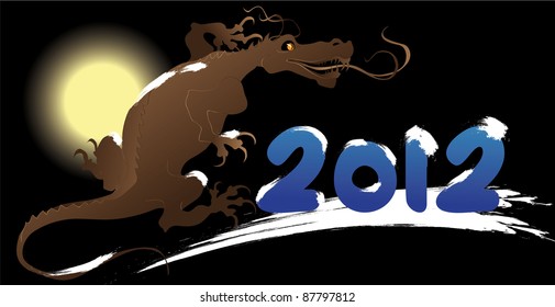 Christmas New Year (the dragon vector background)