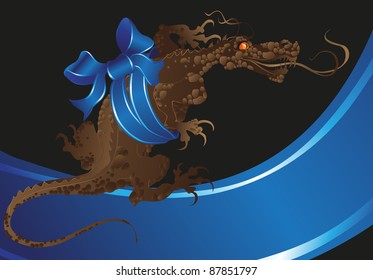 Christmas New Year (the dragon vector background)