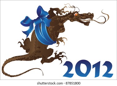 Christmas New Year (the dragon vector background)