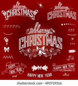 Christmas and New Year titles and design elements set