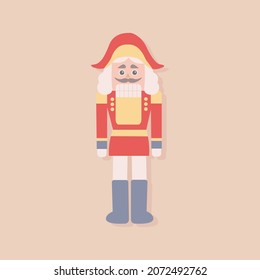 Christmas and New Year toy - nutcracker. Vector Christmas elements.