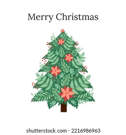 tarjeta de árbol de Navidad de año nuevo