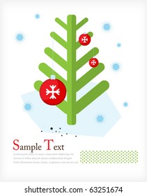 Christmas and New Year. Christmas tree decorated with balloons. Illustration