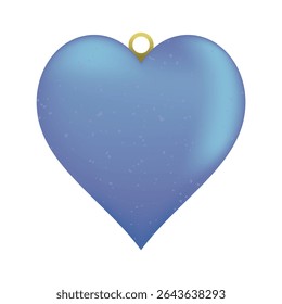 Christmas and New Year tree decoration in the form of a blue heart. Vector illustration