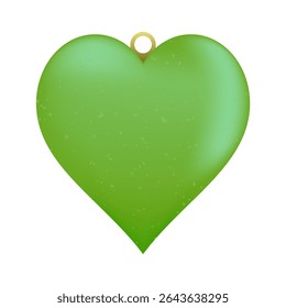 Christmas and New Year tree decoration in the form of a green heart. Vector illustration