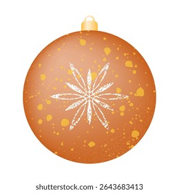 Christmas and New Year tree decoration in the form of a orange ball. Vector illustration