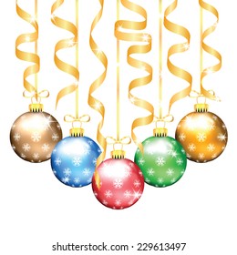 Christmas and New Year tree decorations isolated on a white background 