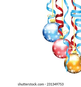 Christmas and New Year tree decorations isolated on a white background 