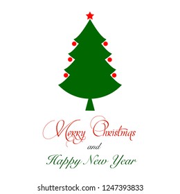 Christmas or new year tree isolated flat vector icon