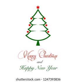 Christmas or new year tree isolated flat vector icon