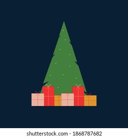 Christmas - New Year - Tree - Stock Vector Illustration