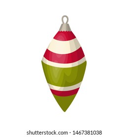 Christmas and New Year tree toys icon in cartoon and flat style. Isolated object on a white background. Vector illustration.