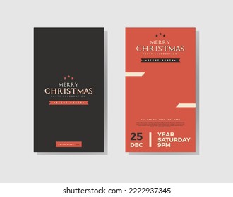 Christmas and New Year Trendy Editable Templates Set. Abstract Shapes Social Networks Stories. Social Media Holidays Greetings Cards or Banners Collection.