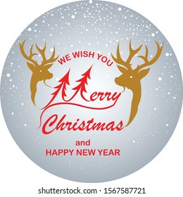 Christmas and New Year Typographical on shiny Xmas background with snowflakes,Merry Christmas card. Vector Illustration