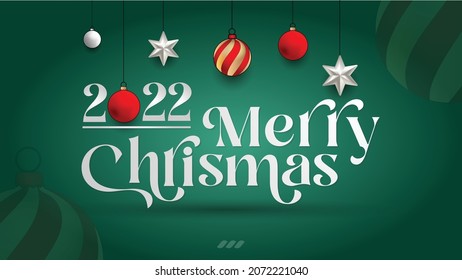 Weihnachten und Neujahr Typografisch auf glänzendem Weihnachtshintergrund mit Winterlandschaft mit Schneeflocken, Licht, Sternen. Frohe Weihnachtskarte. Vektorgrafik