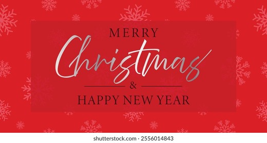 Christmas and New Year typographical on red background with Gold glitter texture. Vector illustration for golden shimmer background. Xmas card. Vector Illustration