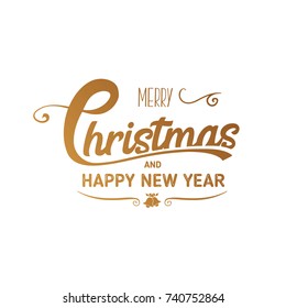 Christmas and new year typographical on wight background. Vector