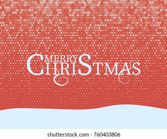 Christmas and New Year Typographical on shiny Xmas background with winter landscape with snowflakes, light, stars. Merry Christmas card. Vector Illustration