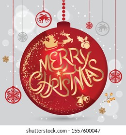 Christmas and New Year Typographical Vector Illustration