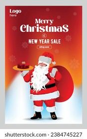 Christmas and New Year Typographical ,Vector Christmas illustration with typographic design and shiny holiday elements on red background.