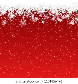 Christmas and New Year vector background with snowflakes and stars