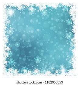 Christmas and New Year vector background with snowflakes and stars