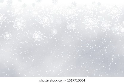 Christmas and New Year vector background with stars and snowflakes