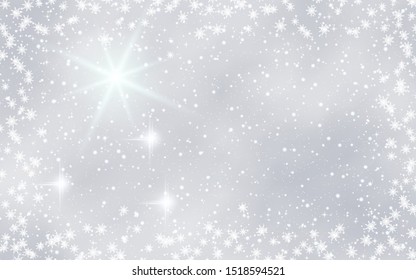 Christmas and New Year vector background with stars and snowflakes