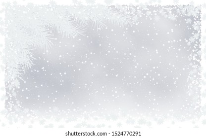 Christmas and New Year vector background with stars and snowflakes