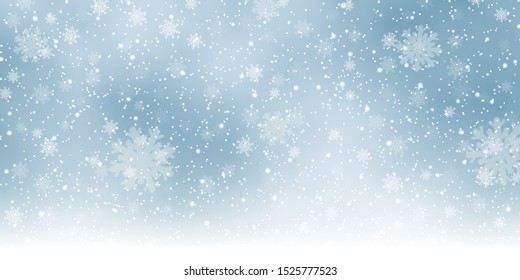 Christmas and New Year vector background with stars and snowflakes