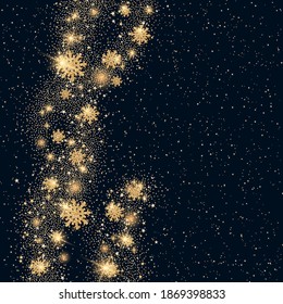 Christmas and New Year vector black background with stars and snowflakes