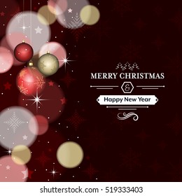 Christmas and New Year vector card design.