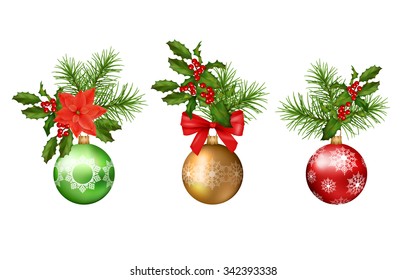 Christmas and New year vector decorations. Holiday elements