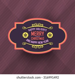 Christmas and New Year Vector Emblem Announcement and Celebration Message Poster, Flyer, Background 
