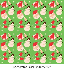 Christmas and new year vector flat illustration. Cute element. Seamless pattern.