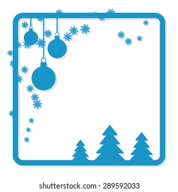 Christmas and New Year vector frame. Greeting or invitation card template.