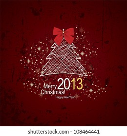  Christmas & New Year. Vector greeting card