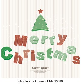 Navidad y Año Nuevo. Tarjeta de felicitación de vectores