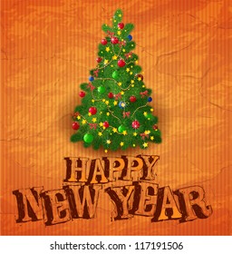 Navidad y Año Nuevo. Plantilla de tarjeta de felicitación de vectores.
