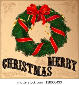 Christmas and New Year. Vector greeting card template.