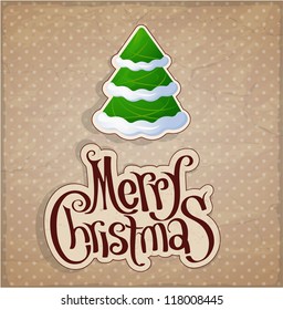 Christmas and New Year. Vector greeting card template.