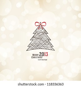 Christmas and New Year. Vector greeting card