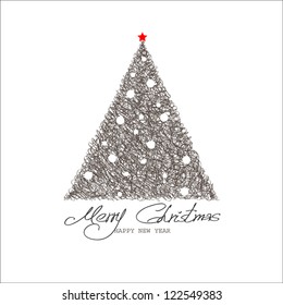 Christmas and New Year. Vector greeting card