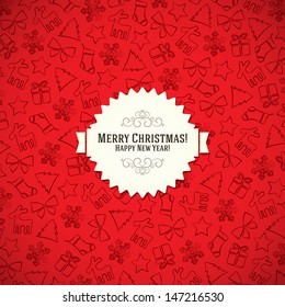 Christmas and New Year. Vector greeting card