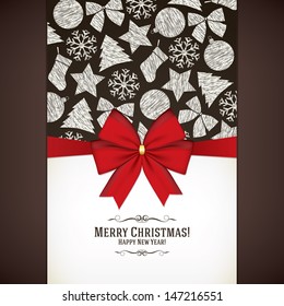 Christmas and New Year. Vector greeting card